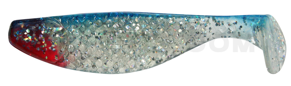 Aqua 3" (ca. 8,0 cm) klar silber-glitter / blau