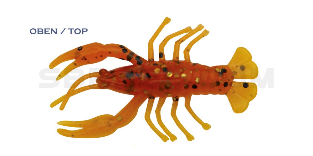 Baby Crawfish 1" (4,5cm) gelb / motoroil Glitter