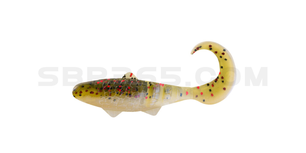 Banjo Twister 1" (ca. 3,5 cm) blauperl / Kaulbarsch-Multiglitter