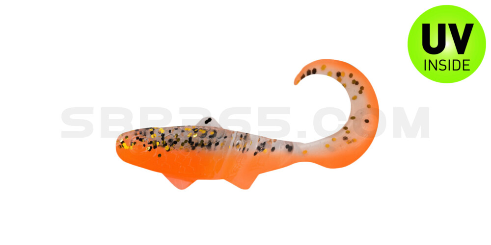 Banjo Twister 1" (ca. 3,5 cm) orange / klar gold,schwarz Glitter