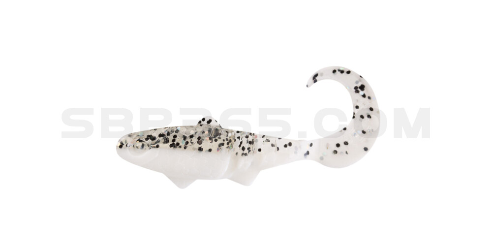 Banjo Twister 1" (ca. 3,5 cm) reinweiss / klar salt´n pepper Glitter