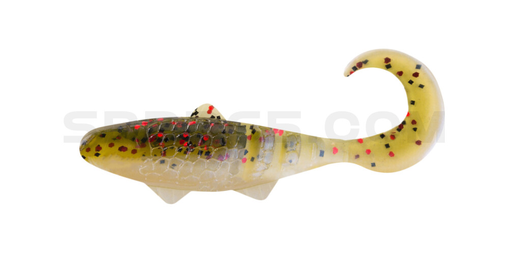 Banjo Twister 2" (ca. 5,0 cm) blauperl / Kaulbarsch-Multiglitter