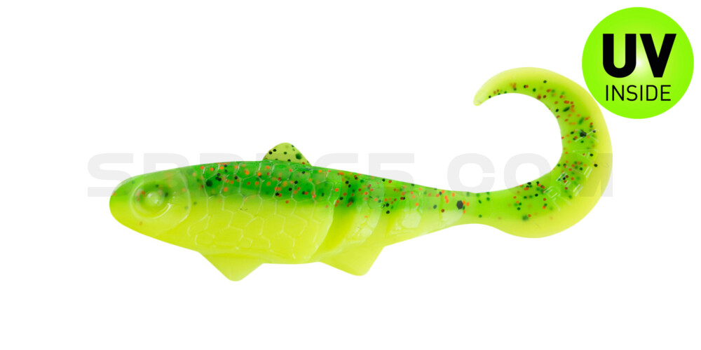 Banjo Twister 2" (ca. 5,0 cm) fluogelb  / grün-Glitter