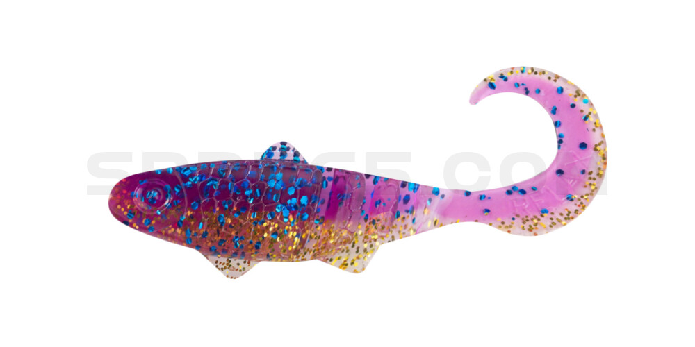 Banjo Twister 2" (ca. 5,0 cm) klar gold Glitter  / violett-electric blue Glitter