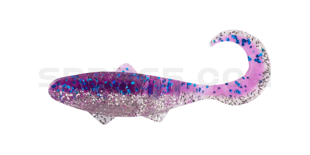 Banjo Twister 2" (ca. 5,0 cm) klar silber Glitter / violett-electric blue Glitter