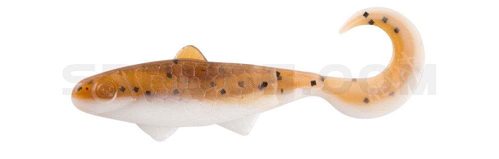 Banjo Twister 2" (ca. 5,0 cm) reinweiss / olivebraun-Glitter