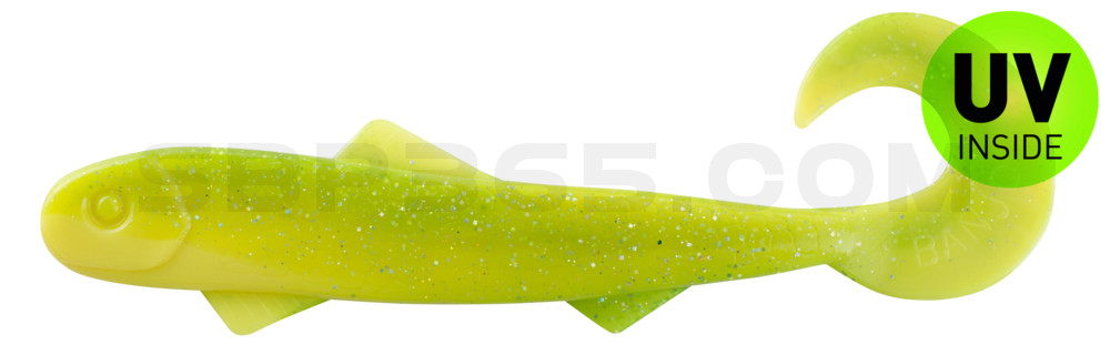 Banjo Twister 9" (ca. 23,0 cm) fluogelb  / fluogrün-Glitter