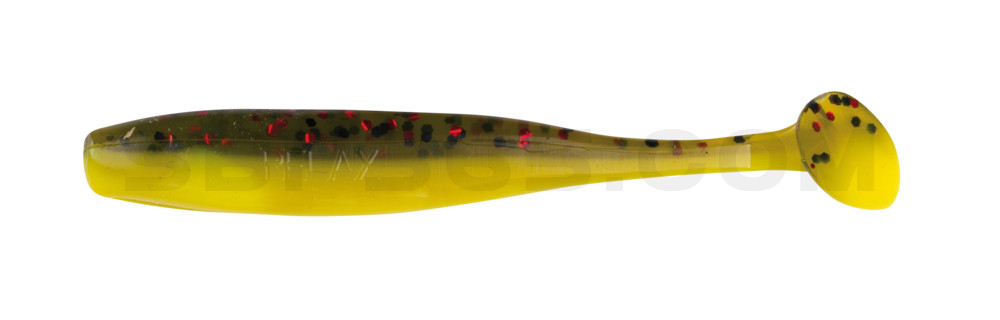 Bass Shad 2,5" (ca. 7 cm) gelb / Watermelon Glitter