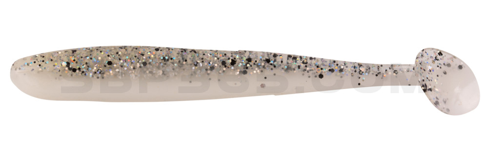 Bass Shad 3“ (ca. 9 cm) reinweiss / klar salt´n pepper Glitter