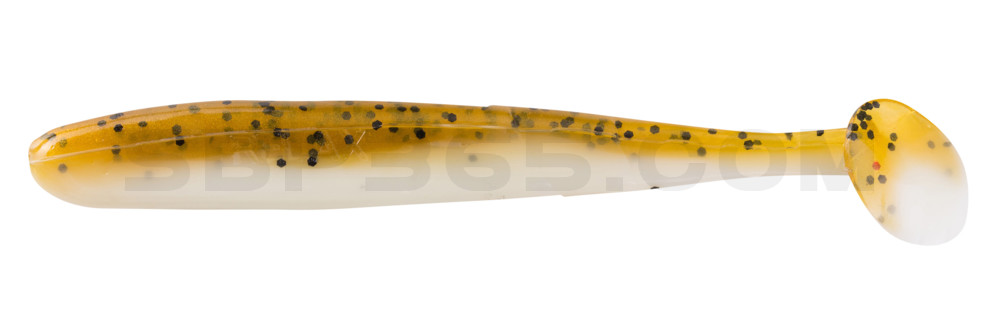Bass Shad 3“ (ca. 9 cm) reinweiss / olivebraun-Glitter