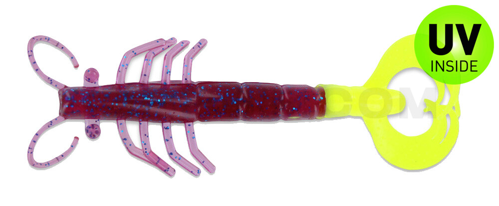 BBB Shrimp 3" (ca. 8cm) Electric Purple / Opaque Chartreuse  Tail