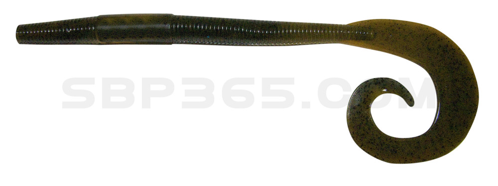 Big Curl Tail Worm 10" (ca. 19 cm) Green Pumkin