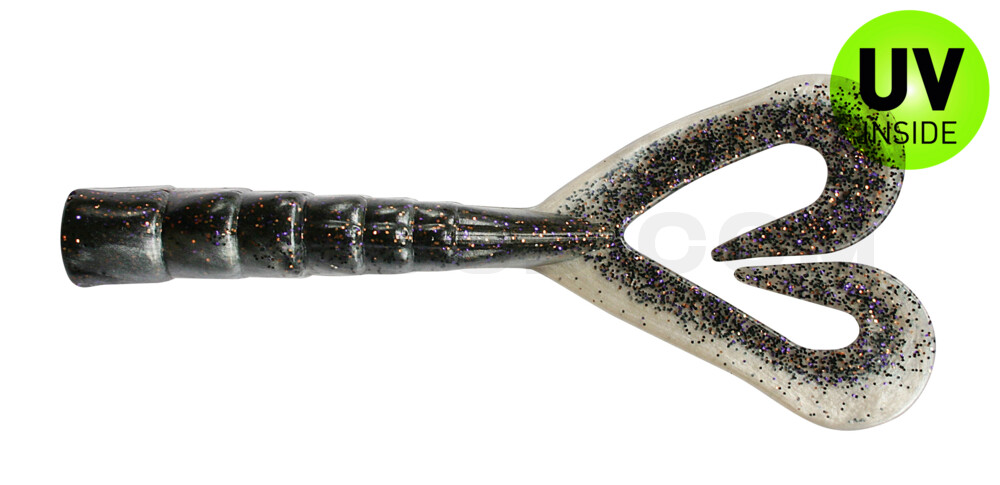 Big Twin Tail 4"(ca. 10cm) perlweiss-rauch Glitter