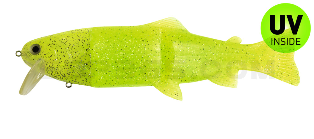 Castaic Real Bait - 6" (ca. 15cm) floater im Hartschalenblister Chartreuse Pepper