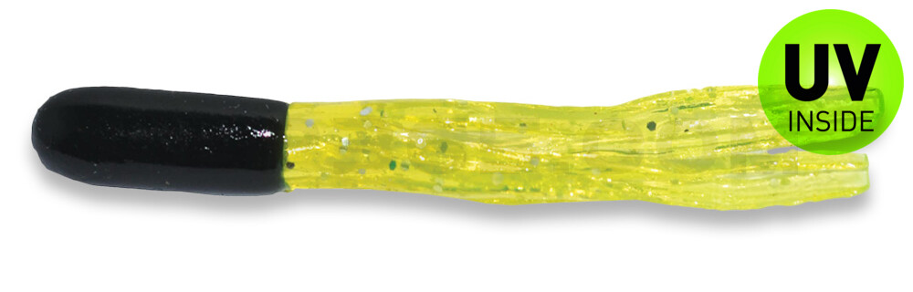 Crappie Tube 1.5" (ca. 3,5 cm) Black/Chart Sparkle