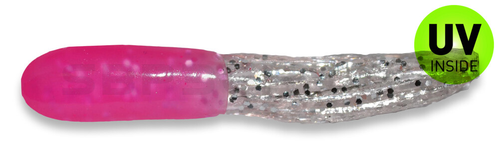 Crappie Tube 1.5" (ca. 3,5 cm) Pink/Clear Sparkle