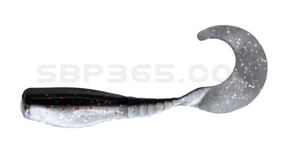 Curly Tail Crappie Minnow 2"  (ca. 5 cm) im Zip Bag Black Neon/Pearl Silver