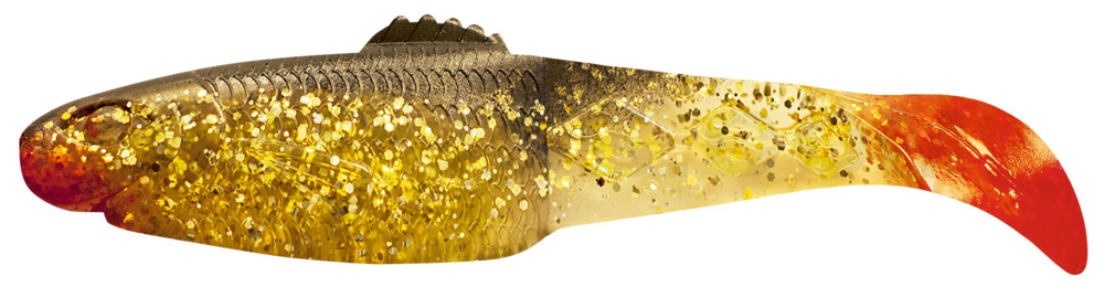 Diamond-Shad 2,5" (ca. 7,0 cm) klar gold-Glitter / schwarz