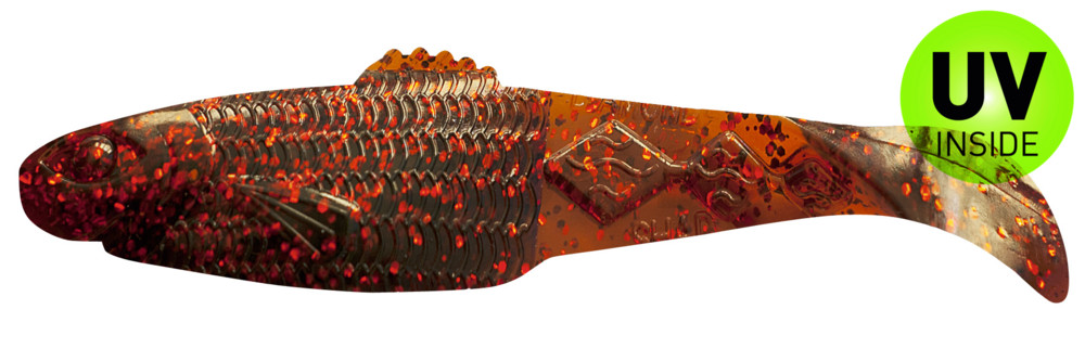 Diamond-Shad 2,5" (ca. 7,0 cm) motoroil-rot-Glitter