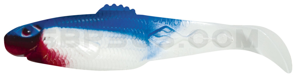 Diamond-Shad 2,5" (ca. 7,0 cm) reinweiss / blau
