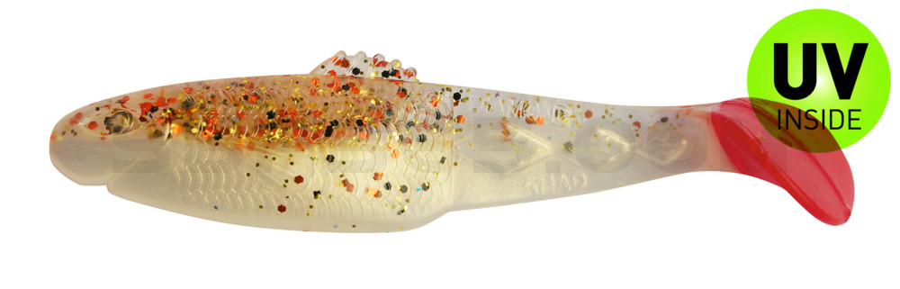 Diamond Shad 3,5" (ca. 10,0 cm) goldperl / Desert-Sand / red tail