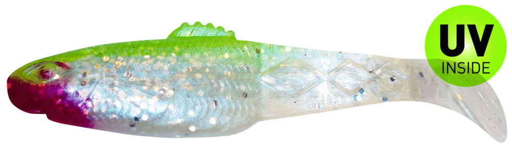 Diamond Shad 5" (ca. 13,5 cm) blauperl-Glitter / grün