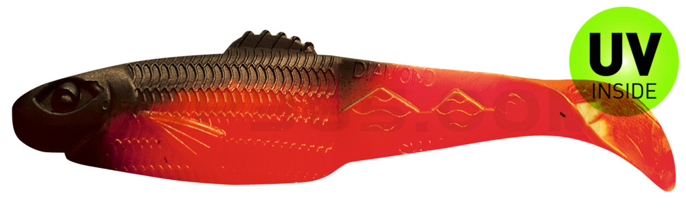 Diamond Shad 5" (ca. 13,5 cm) feuerrot / schwarz