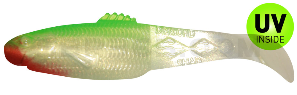 Diamond Shad 5" (ca. 13,5 cm) goldperl / grün