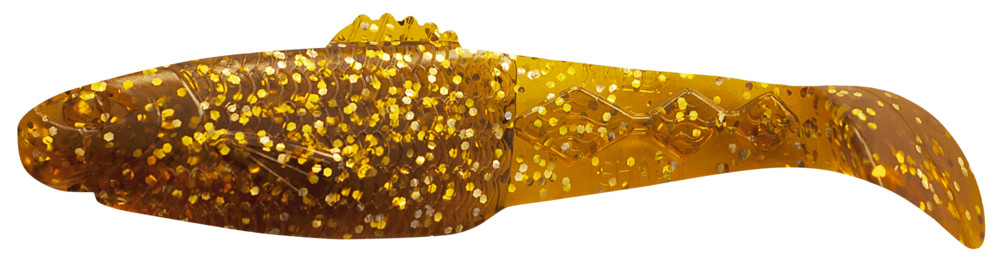 Diamond Shad 5" (ca. 13,5 cm) klar bernstein-Glitter