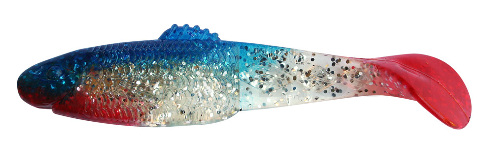 Diamond Shad 5" (ca. 13,5 cm) klar silber-Glitter / blau