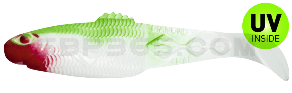 Diamond Shad 5" (ca. 13,5 cm) reinweiss / grün