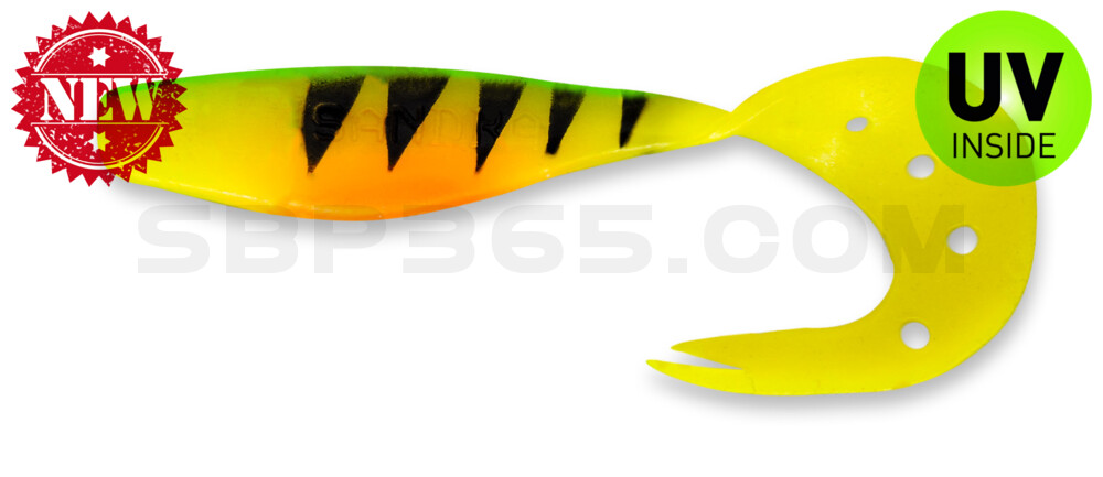 fluogelb / schwarz Zander Sandra 4,5" ( ca. 12 cm)
