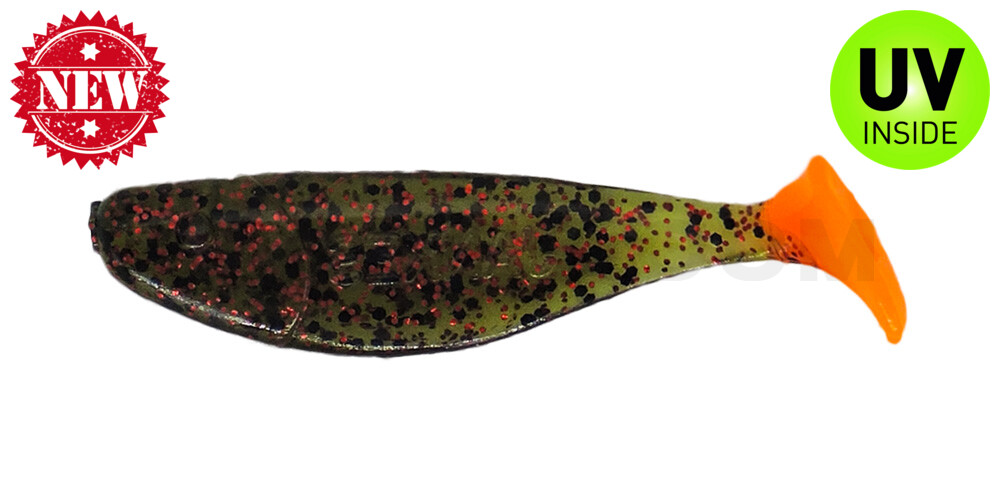 Jankes 2" (ca. 4,5 cm) watermelon-glitter / orange tail