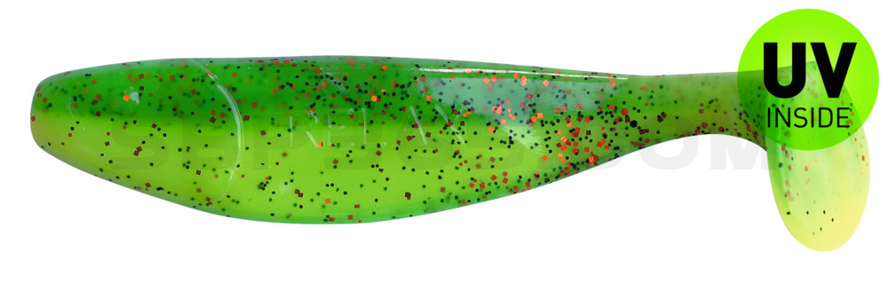 Jankes 4" (ca. 11,0 cm) fluogelb  / grün-Glitter