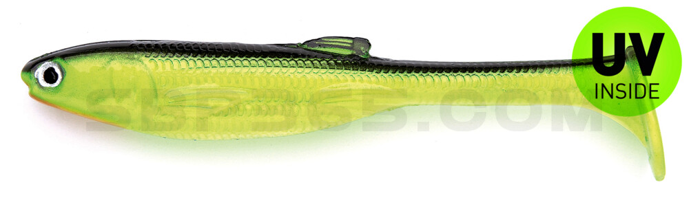 Jerky J Swim 5" (ca. 12,5 cm) im Hartschalenblister Chartreuse
