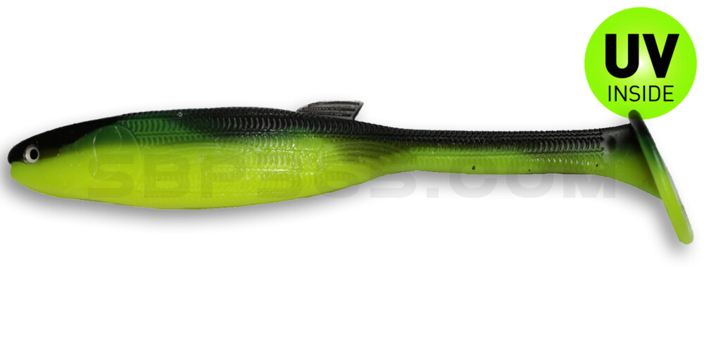 Jerky J Swim Laminat 3,5" (ca. 9,0 cm) im Hartschalenblister Chartreuse Black