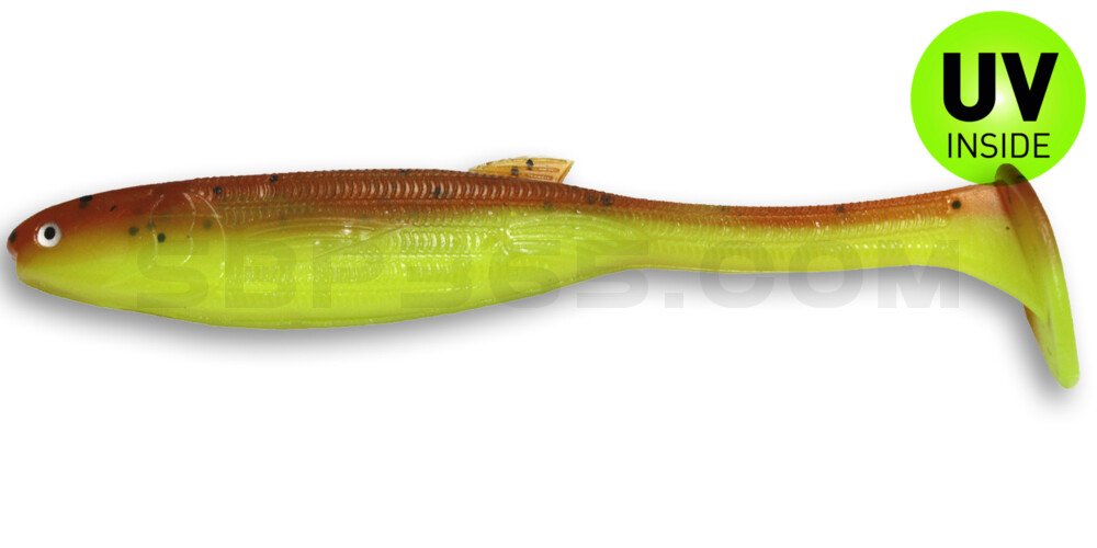 Jerky J Swim Laminat 3,5" (ca. 9,0 cm) im Hartschalenblister Chartreuse Brown