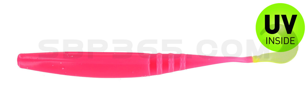 Jointed Jerk Minnow Curl Tail 5.5" (ca. 13 cm) im Zip Bag Bubblegum/Chartreuse Tail