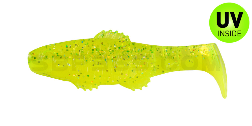 Killer Shad 2" (ca. 5,0 cm) fluogelb  / fluogrün-Glitter