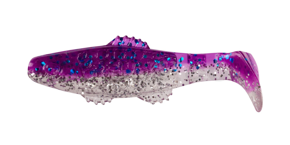 Killer Shad 2" (ca. 5,0 cm) klar silber Glitter / violett-electric blue Glitter