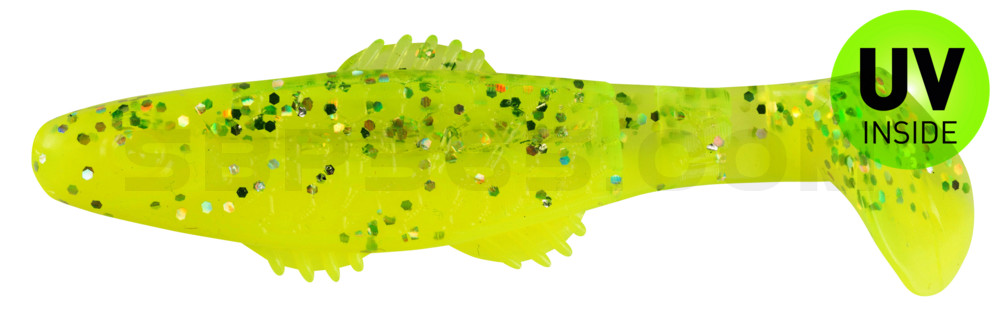 Killer Shad 3" (ca. 8,0 cm) fluogelb  / fluogrün-Glitter