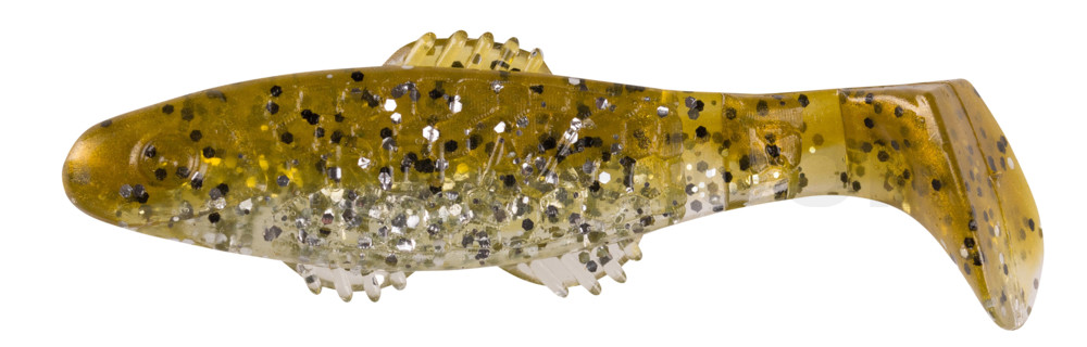 Killer Shad 3" (ca. 8,0 cm) klar silber Glitter / olivebraun-Glitter