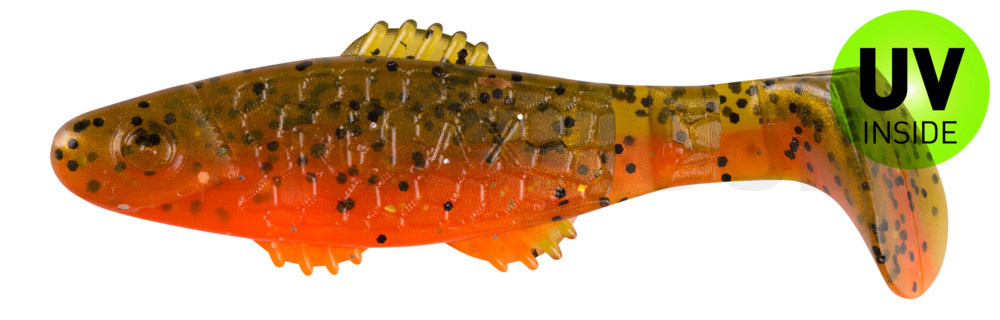 Killer Shad 3" (ca. 8,0 cm) orange-Glitter / olivebraun-Glitter
