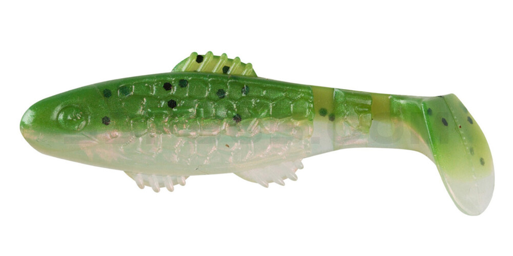 Killer Shad 3" (ca. 8,0 cm) perl / dunkelgrün Glitter (Rainbow)