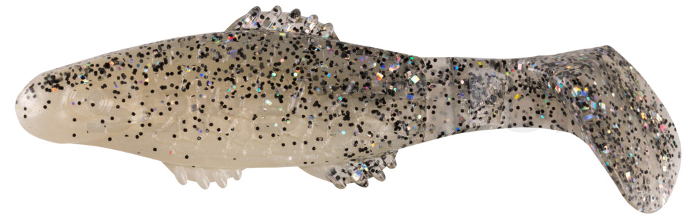 Killer Shad 3" (ca. 8,0 cm) perlweiss / klar salt´n pepper Glitter