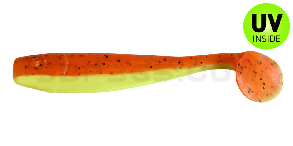 King-Shad 3" (ca. 8,0 cm) fluogelb  / orange-silber Glitter