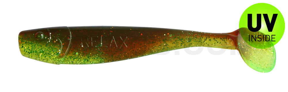 King-Shad 3" (ca. 8,0 cm) grün (chartreuse)-Glitter / motoroil Glitter