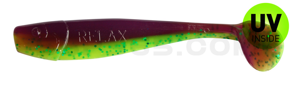 King-Shad 4" (ca. 11,0 cm) grün (chartreuse)-Glitter / blau-violett Glitter