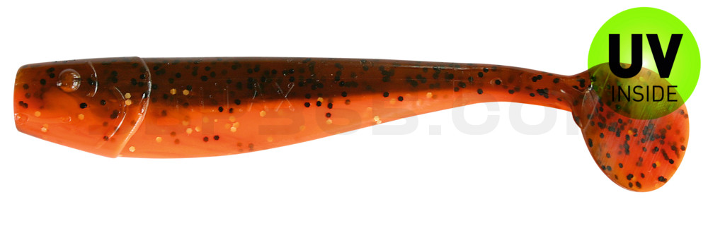 King-Shad 5" (ca. 14,0cm) orange glitter / olivebraun glitter