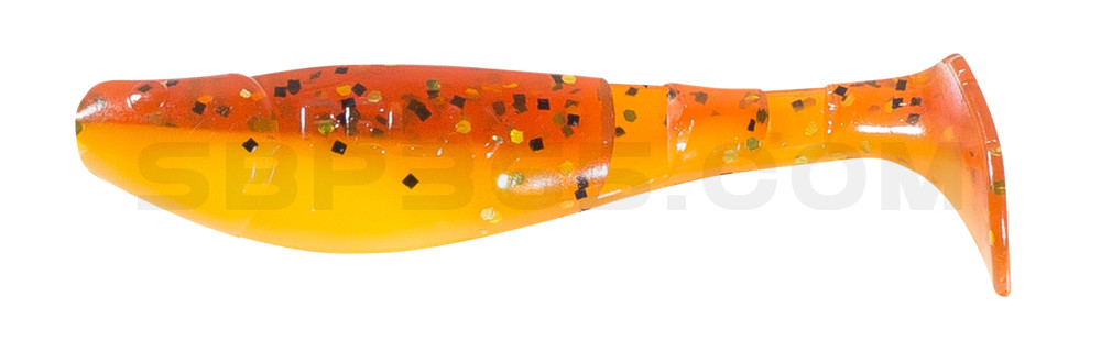 Kopyto-Classic 2,5" (ca.7,0 cm) gelb / motoroil Glitter